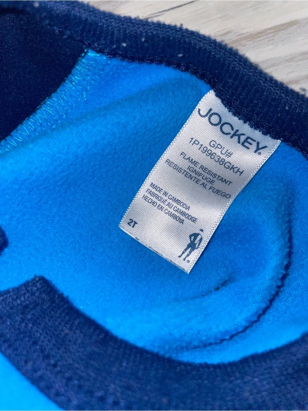 Jockey Blue Fleece Footed Pajamas Sleeper 2T Flame Resistant One Piece